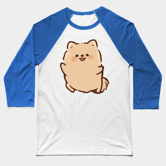 Cute Pomeranian Dancing Pusheen Style Baseball T-Shirt by SundayDonuts